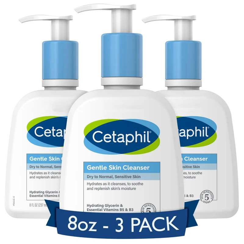 Cetaphil Gentle Skin Cleanser, 8 oz, 3-Pack
