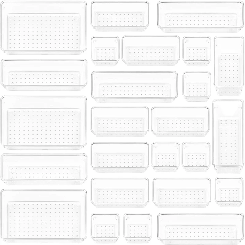 Vtopmart Clear Drawer Organizers (25-Piece Set)