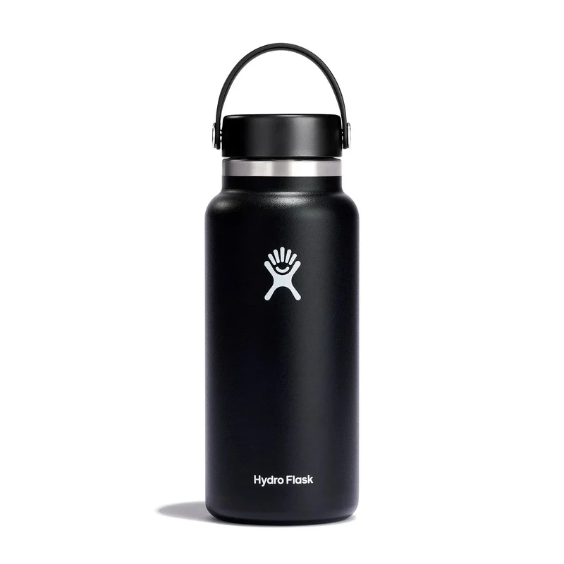 Hydro Flask Wide Mouth Flex Cap Bottle (32 oz, Black)