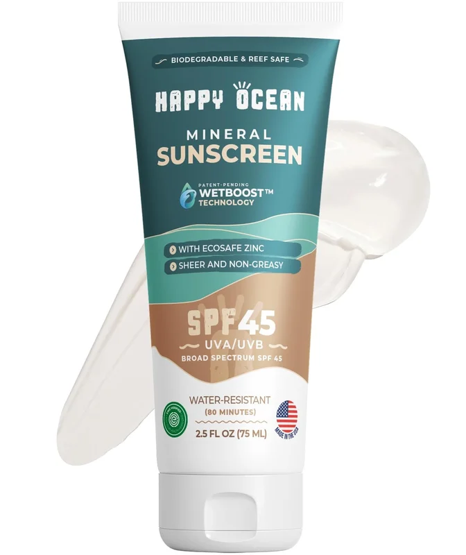 Happy Ocean Mineral Sunscreen SPF 45 (2.5 fl oz)