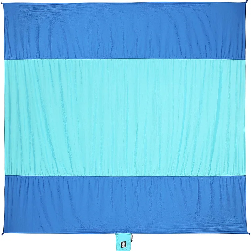 WEKAPO Sand-Free Beach Blanket (7 x 7 ft, Blue)