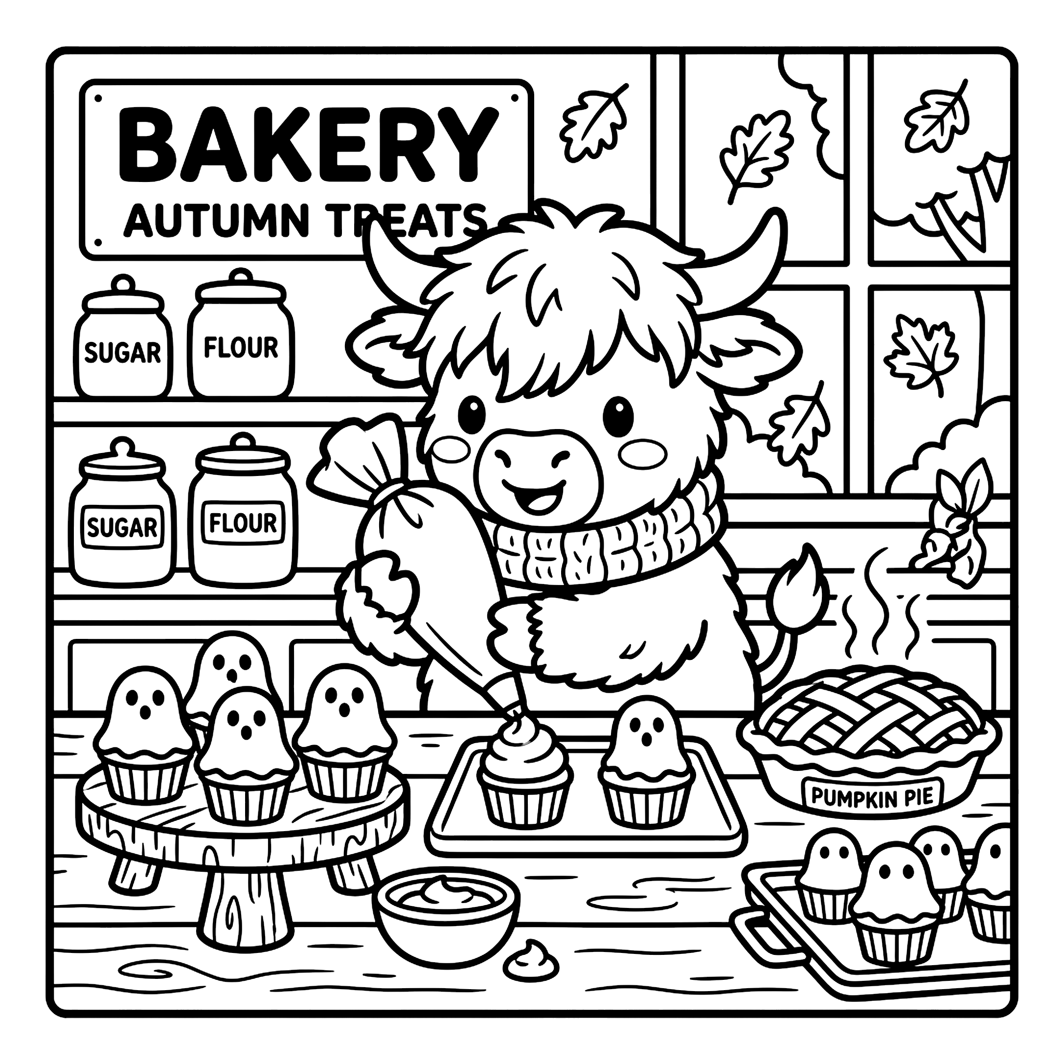 Highland Cow's Autumn Bakery — Fluffy Highland Cow Frosting Ghost Cupcakes